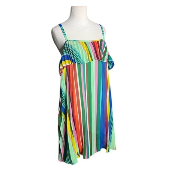 NWOT Donna Morgan Stripe Ruffle Mini Dress - Sz 8 - Picture 5 of 9
